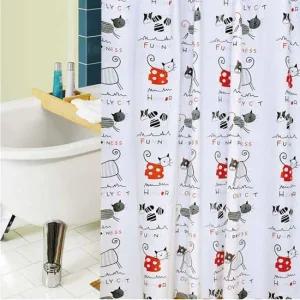 홈카터 고양이 샤워커튼 150x180cm 욕실커튼 생활용품 가정용품 생필품