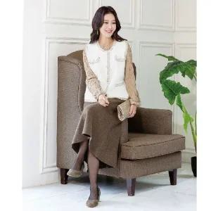 [티나]스킬 니트 스커트