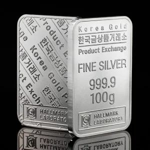 실버 999.9 은테크 투자용 프레스 실버바 순은바 100g 한국금상품거래소