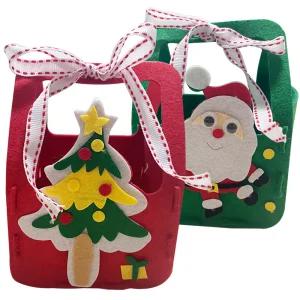 크리스마스 펠트가방 간식 사탕 포장바구니 만들기재료 교구