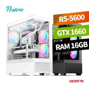 피씨스토어 가성비 어항 PC 라이젠5 5600 배그 롤 메이플 로아 조립컴퓨터 (16GB, M.2 500GB)