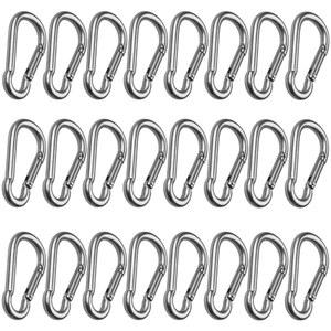 CBTONE 25팩 2인치 스프링 스냅 후크 스테인리스 스틸 304 클립 열쇠고리 헤비 듀티 퀵 링크 캠핑 낚시 하이킹 여행용