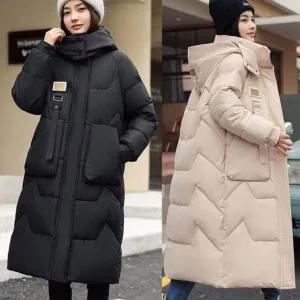 [하프클럽/]걸스 빅 주머니 포인트컬러 후드티 심플룩 롱핏 패디드자켓스타