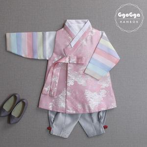 [꼬까한복]샤이니색동_핑크/아동/남아한복/유아복/설빔/돌복/전통/추석