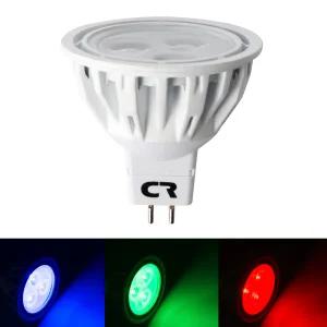 CR 칼라 LED 램프 MR16 4W 12V 적색.청색.녹색 할로겐 전구