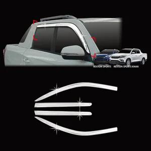 KGM 렉스턴스포츠(칸) 크롬 도어 바이저 4P 18년~현재까지 썬바이져 빗물받이 창문 라인 커버