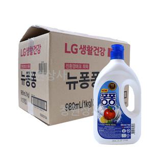 뉴퐁퐁 12개(한박스)/980mlx12/주방/LG퐁퐁/설거지세제/기름기제거제/향균/친환경세제/과일/청원상사