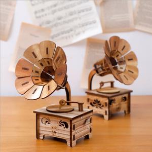 베이지 우드 뮤직 오르골