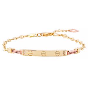 [새미쥬얼리]14k 이터너티 투컬러 큐빅 스틱 체인 팔찌