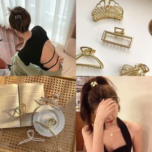 메탈 머리핀 머리끈 모음 / 반묶음 헤어핀 집게핀