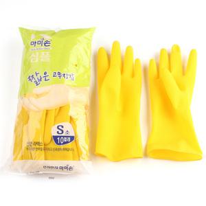 마미손 짧은 고무장갑 노랑 소 S 10켤레 갑돌이 137번