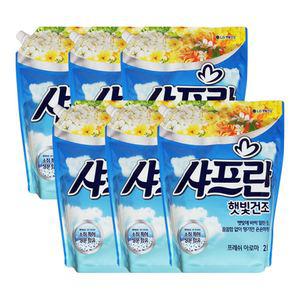 엘지 샤프란 섬유유연제 햇빛건조 프레쉬 아로마 2L x 6개