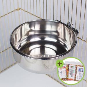 나사식 스텐 모이통 (특대) 새장부착형 새모이 급식기 애완조를 위한 스테인레스 재