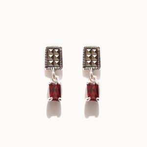 [기타]제이로렌 0M01784 1월탄생석 가넷원석 실버 귀걸이