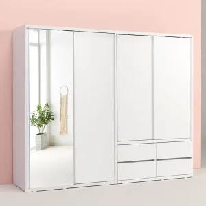 솔트 2400 슬라이딩 거울 행거형 옷장세트 mcr125