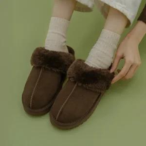 SOVO (NEW VER.) 루비나 소가죽 퍼안감 슬리퍼 2cm