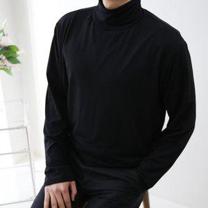 [엠클로] 남자 오버핏 스판 기본 무지 울 보니 기모 목폴라 (4color)