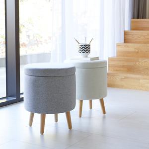 마이패브릭 원형 수납스툴 수납의자(분리형커버)