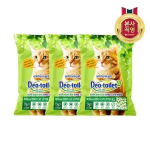 LG 데오토일렛 감자 사막화 Zero 고양이모래 4L 그린티 x 3개