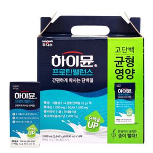 후디스 하이뮨 프로틴 밸런스 하이문 단백질 산양유 효능 이상이 190ml 16팩 1박스