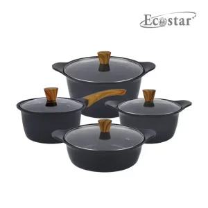 에코스타 우드핸들 IH 통주물 세라믹 4종 냄비세트
