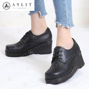 [기타][애슬릿] 여성 옥스포드 통굽 웨지 로퍼 힐 구두 7cm