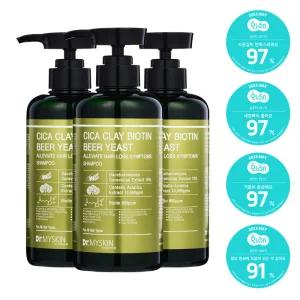 (3개)약산성 시카 클레이 비오틴 맥주효모 탈모 환화 샴푸 500ml/두피/약산성/비듬