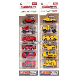 다이캐스팅 긴급출동구조대 6pcs 미니카세트