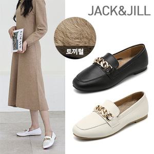 잭앤질 토끼털 골드체인 로퍼(JD2771)