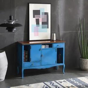 [리체갤러리] 수입 프렌치 엔틱가구 원목 에리카 스페이스 블루 콘솔