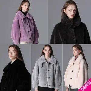 [르오트] 호주산 양모 100프로 크롭드 볼륨카라 양모자켓