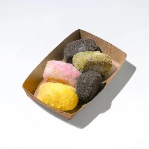 [해피팩]DK-1호 소량 100개 사각 종이 접시 크라프트 트레이 일회용 김밥 떡 베이커리 포장