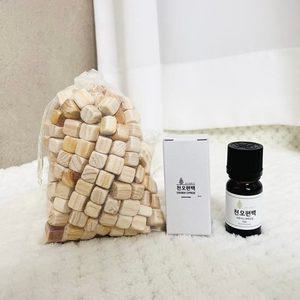 천오편백 피톤치드 방향제 편백 오일 원액 10ml + 편백나무큐브