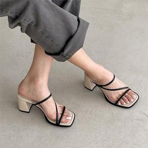 [오노마] ONM 슬리퍼구두 미들굽 여름신발 블로퍼힐 여성뮬 오픈토