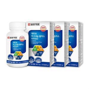 일양약품 액티브 마그네슘 플러스 비타민D 120정 3통 SJ