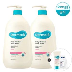 [공식] 더마비 데일리 모이스처 (대용량) 바디워시 (프레쉬피치) 880ml x2개+(랜덤견본)튜브+3매