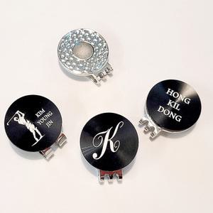 라헤로이 골프 이니셜 자석 볼마커 블랙 이름 각인 선물 제작