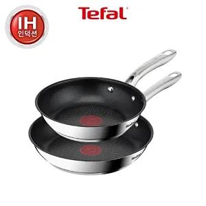 [테팔]테팔 인덕션 티타늄 1X 스테인리스 스틸 심플리쉐프 프라이팬 2종세트(팬20+팬24)