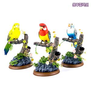 따라쟁이 앵무새 녹음인형 장난감 완구 말하는 인형 말을 따라하는 동물 연필꽂이