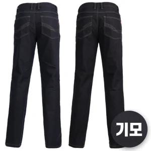 기모스판청바지 중년청바지 남자 빅사이즈 남성기모데님 일자 블랙진