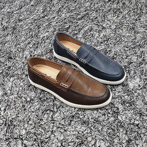 [디아]타보 남자 국산 페인팅 스티치 보트 페니 로퍼 3cm