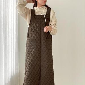 여자 패딩원피스 누빔 퀼팅 주머니 롱원피스
