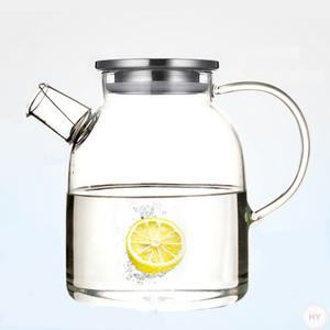 유리 스텐덮개 주전자 1.5리터 내열유리주전자