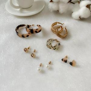 [OFM8561O]세트 ver 2 링 귀걸이 6pcs 호피 진주