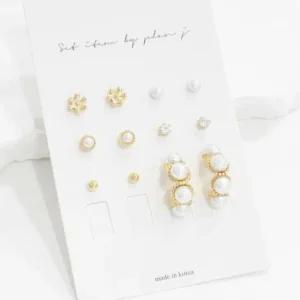 옷자락 여자 패션 악세서리 진주 귀걸이 세트