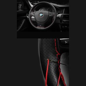 링컨 mkx 천연가죽 핸들커버 자동차 슬림 바느질 스티치 무타공