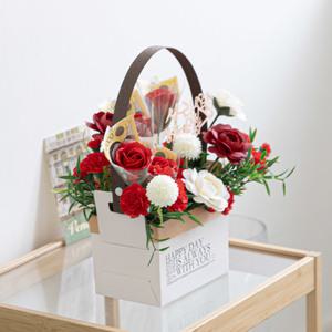 비누 카네이션 조화 바구니 사랑가득 용돈 31cm 꽃 어버이날 스승의날 테이블 장식 감사 선물 행사