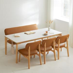 밀랑 포어스 4인 6인 낮은식탁 세트 세라믹 원목 테이블 1400 1800