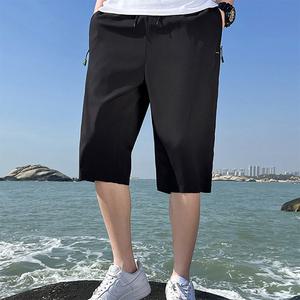 남자 반바지 7부 쿨 팬츠 허리밴딩 고무줄 트레이닝 캐주얼 짐웨어