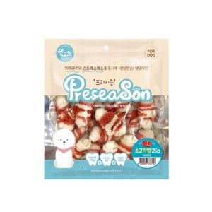 프리시즌 딩고껌 강아지 2.5인치 소고기 25p 개껌 스틱
